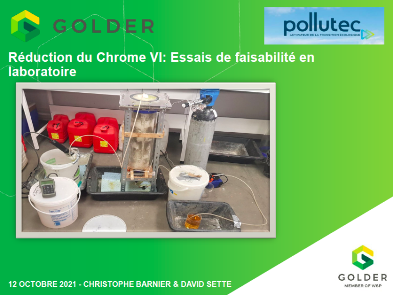 PDG reduction CrVI essais faisabilite