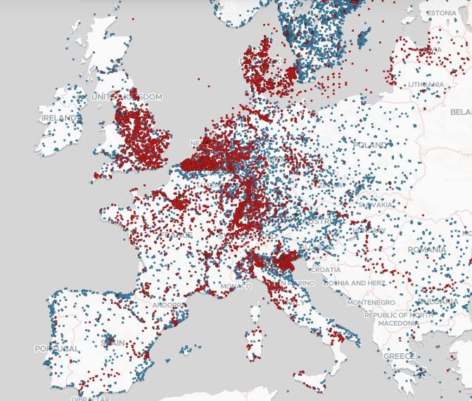 La carte dEurope de la contamination par les PFAS