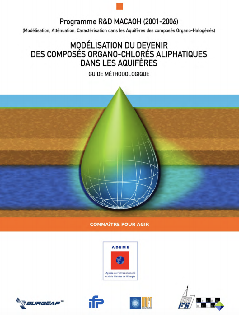 MACAOH Modelisation du devenir des composes organo chlores aliphatiques dans les aquiferes ADEME